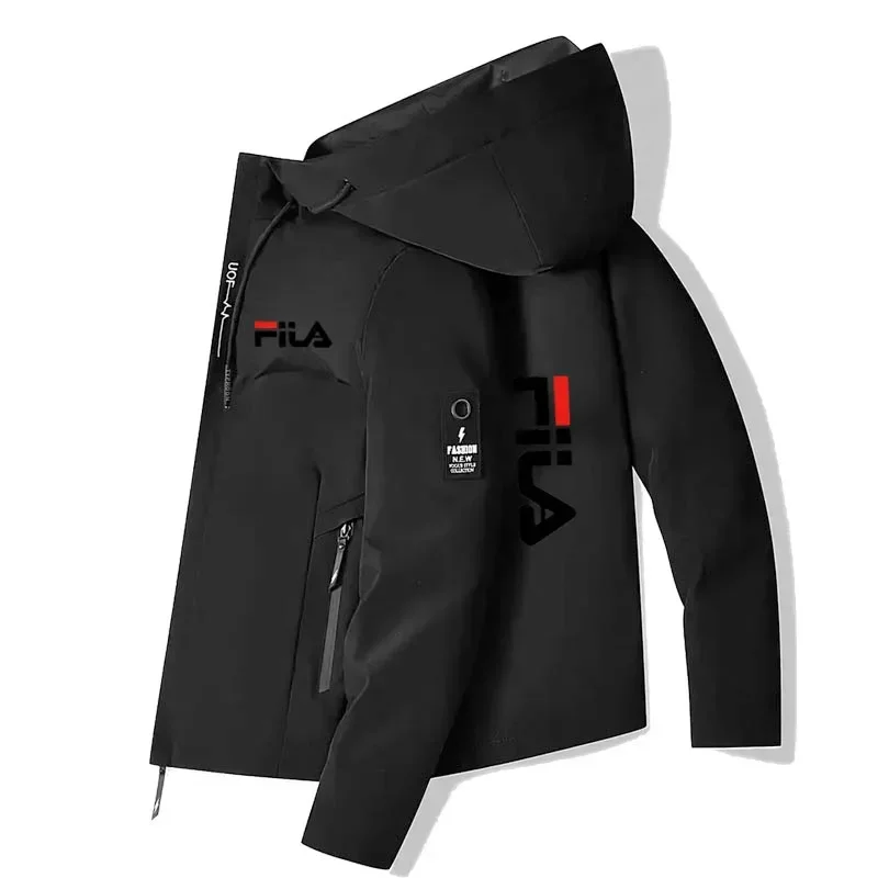 Men's Spring Autumn Fashion Casual Windproof Sun Protection Zipper Hooded Jacket High Quality Outdoor Sports Running Coat Jacket