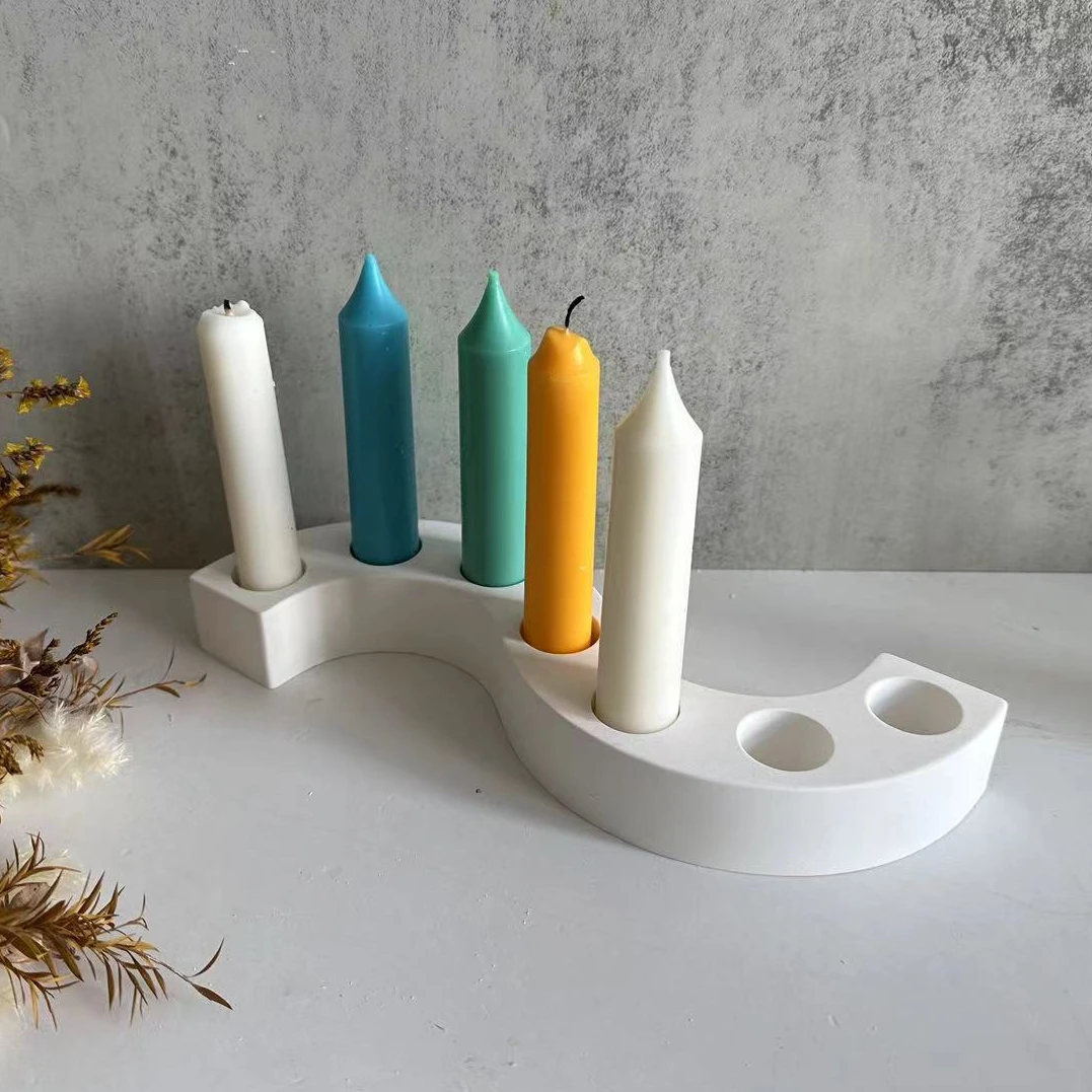 DIY S-shaped Porous Candlestick Silicone Mold Handmade Creative Handmade Candle Holder Plaster Drop Glue Making Tool Art Gift