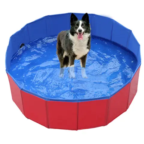 Foldable Dog Pool PVC Pet Swimming Pool Portable Dog Bath Tub Non-Slip Collapsible Pool 30–120cm