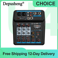 DEPUSHENG U4 Professional 4-Channel Mixer Computer Recording Live Digital Sound Music Mini Audio Console