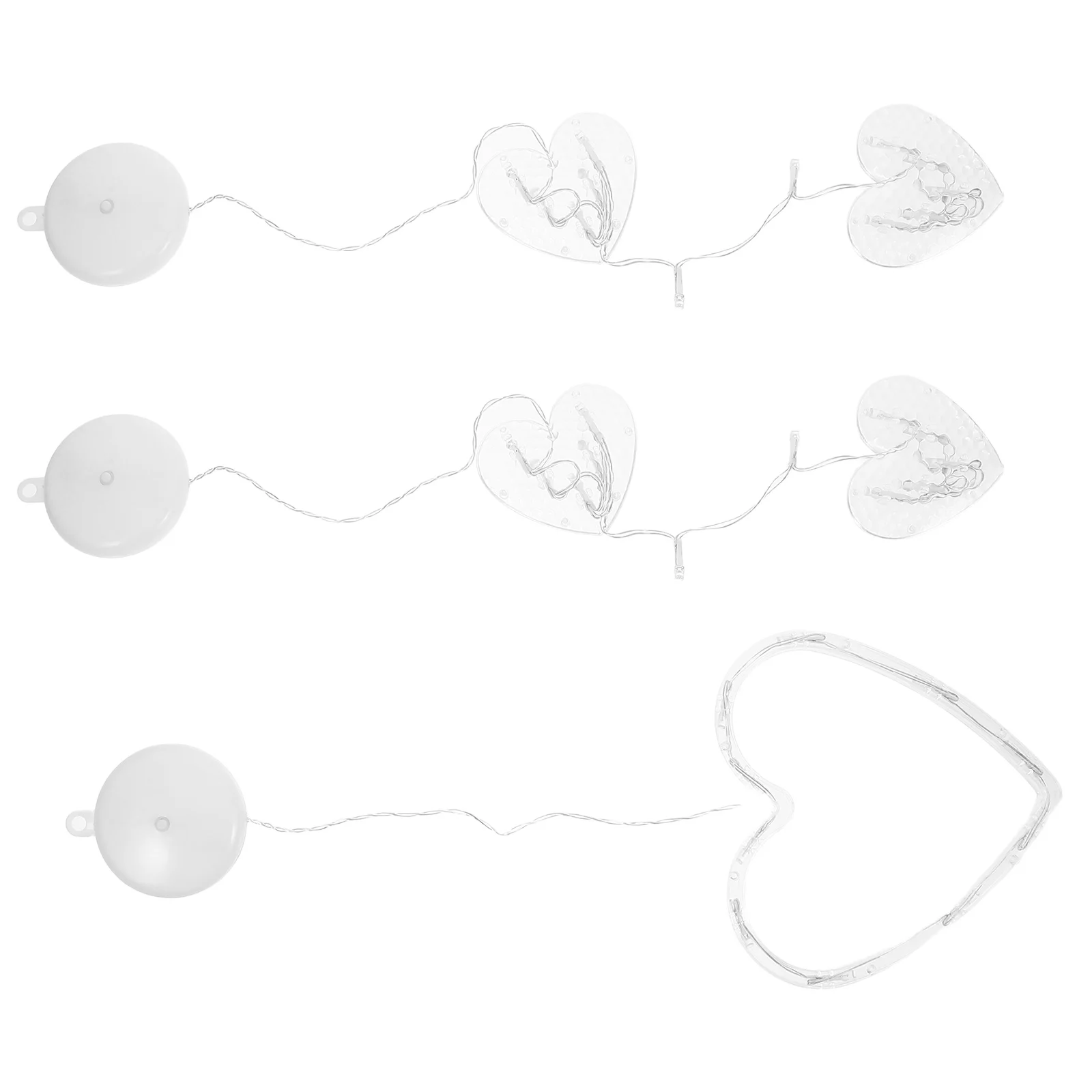 

3pcs LED Hanging Lamp Safe Suction Cup Design Warm Beads Energy Saving Christmas Decor Window Xmas Party DIY