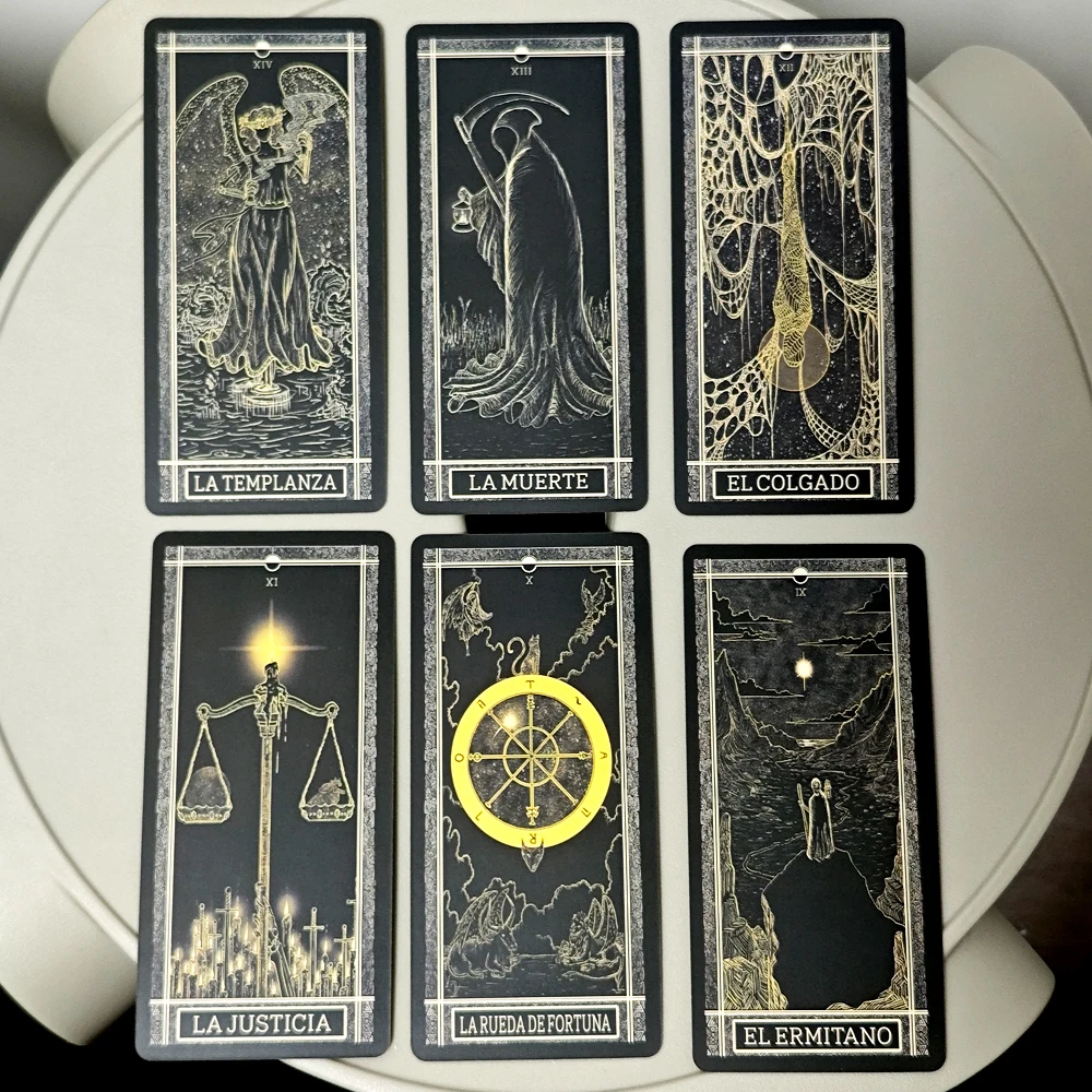 Baralho de tarô Kinner Um baralho de tarô tradicional de inspiração cosmicamente desenhado à mão completo com 78 cartas em língua espanhola Espanol