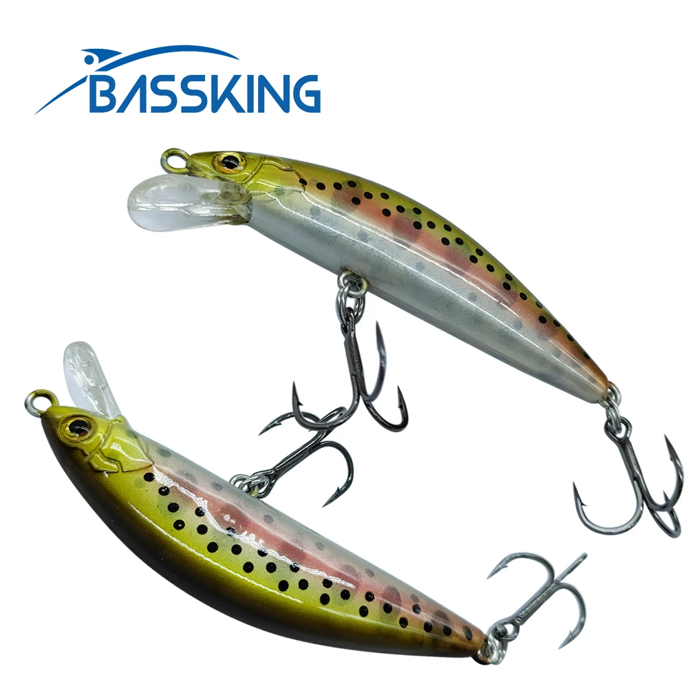 BASSKING-Cebo duro para Pesca de lubina, cebo Artificial de 46mm/3,6g, 54mm/4,7g, Wobbler, trucha, Swimbait