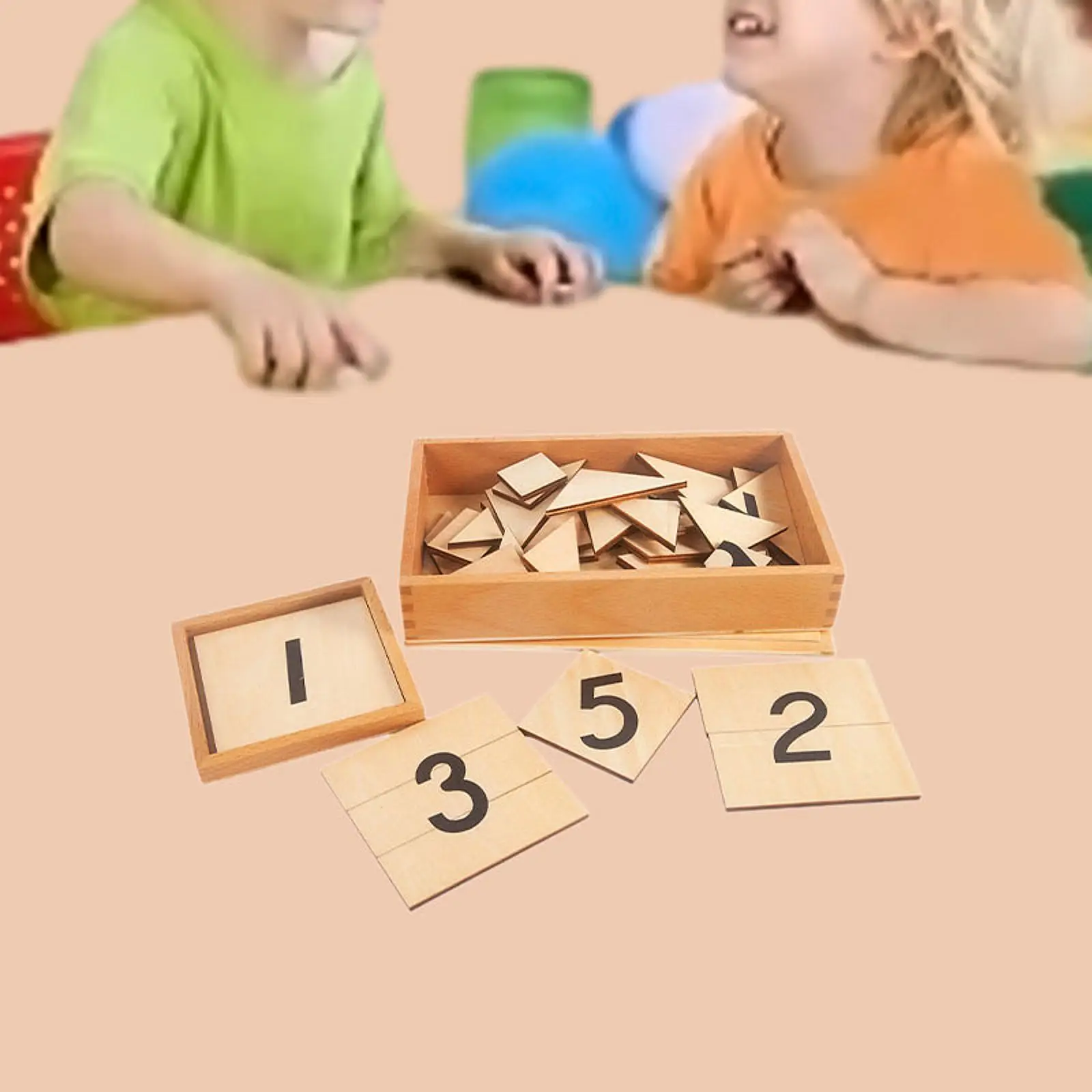 Wooden Numeral Cards Math Puzzle Teaching Aids Fine Motor Skill Math Materials Geometry Board Puzzle for Kids Boy Girl