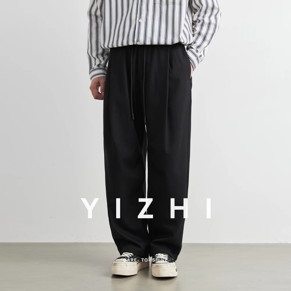 Fashion Men's Work Commuter Casual Pants Spring and Autumn New Loose Versatile Straight Suit Pants Men's Wide Leg Pants Clothing