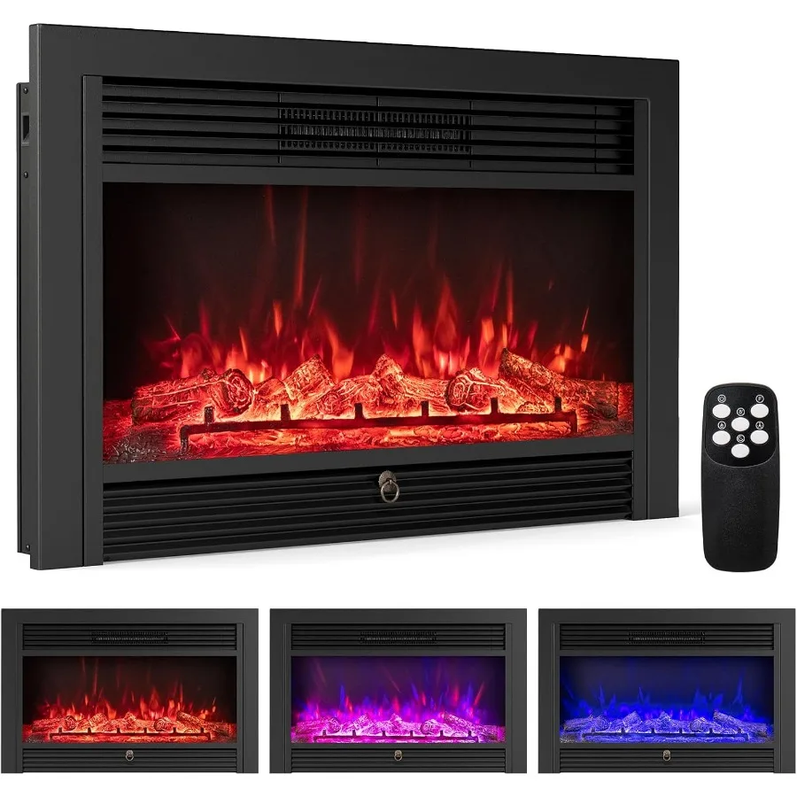 

Electric Fireplace Inserts 33-inch Wide Wall Recessed and Freestanding Indoor Heating Solution with 750W/1500W Dual Power Setti
