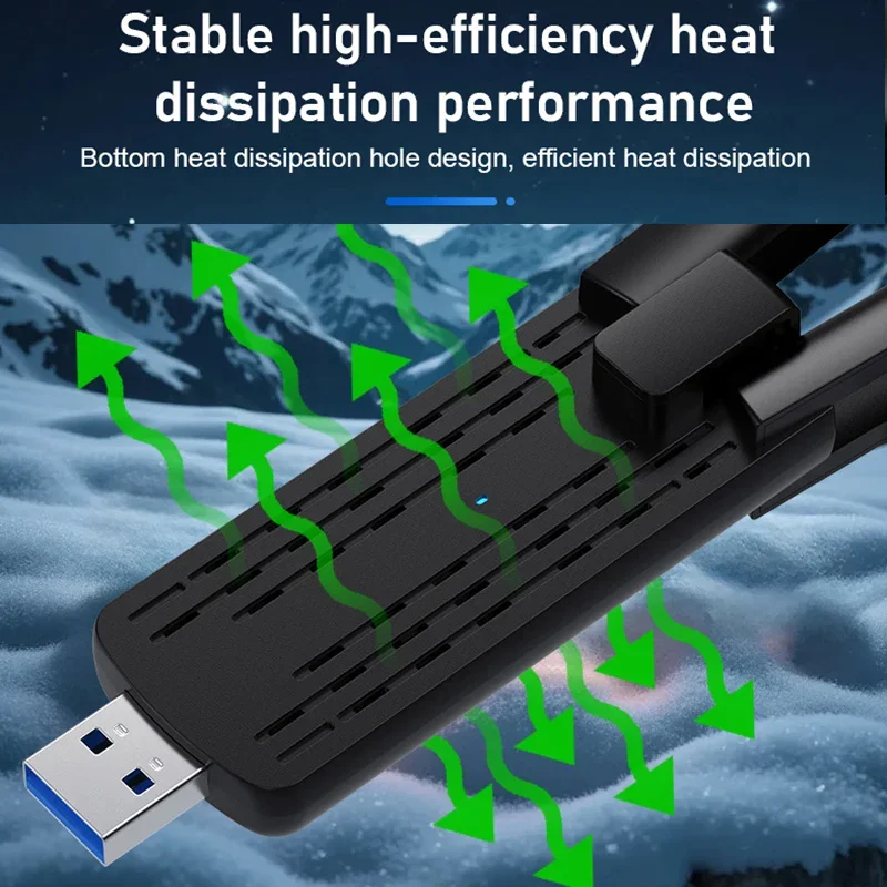 AX900 WiFi 6 BT 5.4 بطاقة الشبكة اللاسلكية USB3.0 WiFi محول 2.4G/5 جيجا هرتز ثنائي النطاق محول إشارة مستقرة محرك مجاني للكمبيوتر المحمول #4