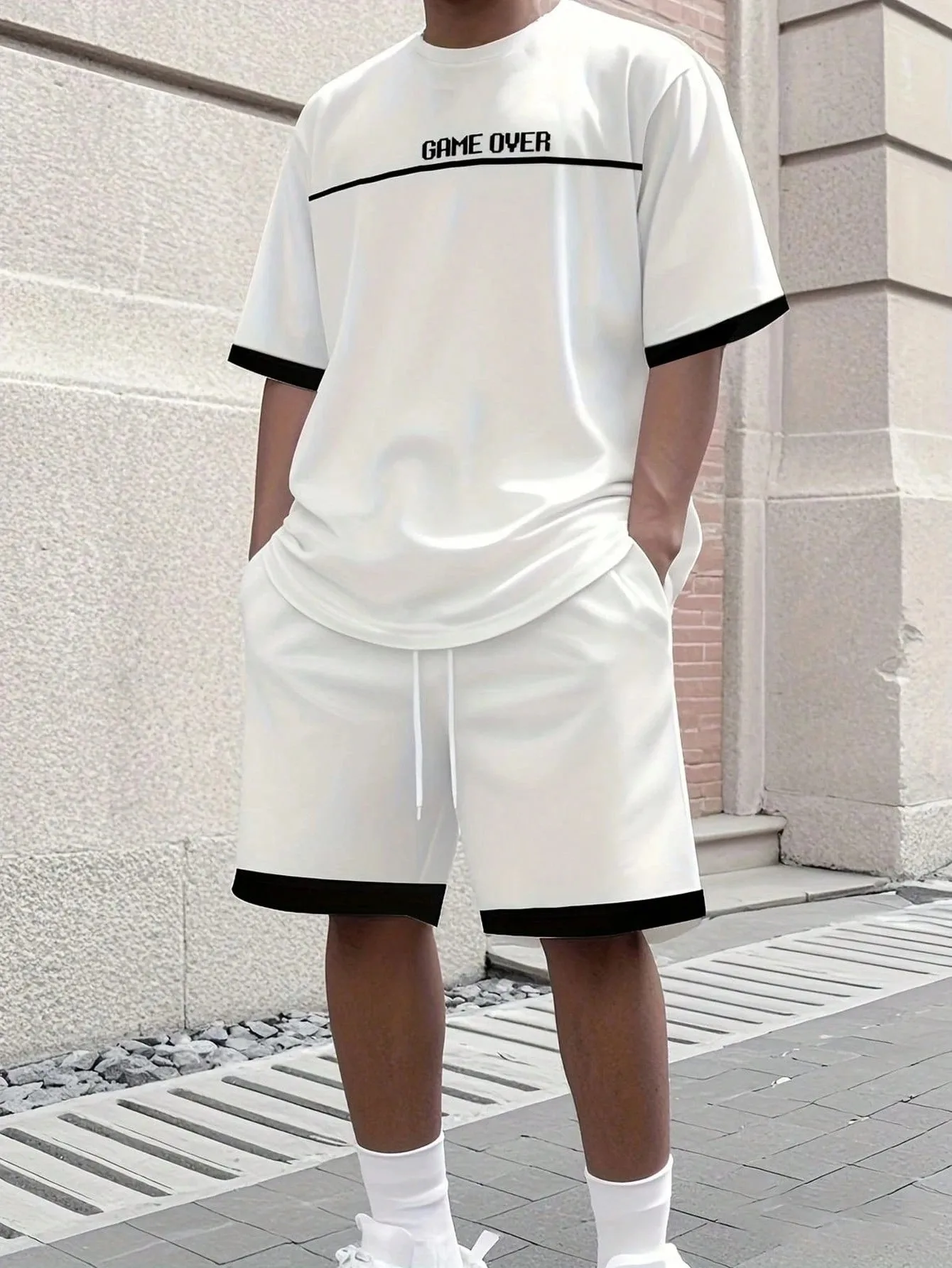 

2026 Summer Men's Suit with Letter Print Breathable Lightweight Casual Fashionable Outdoor Men's Clothing