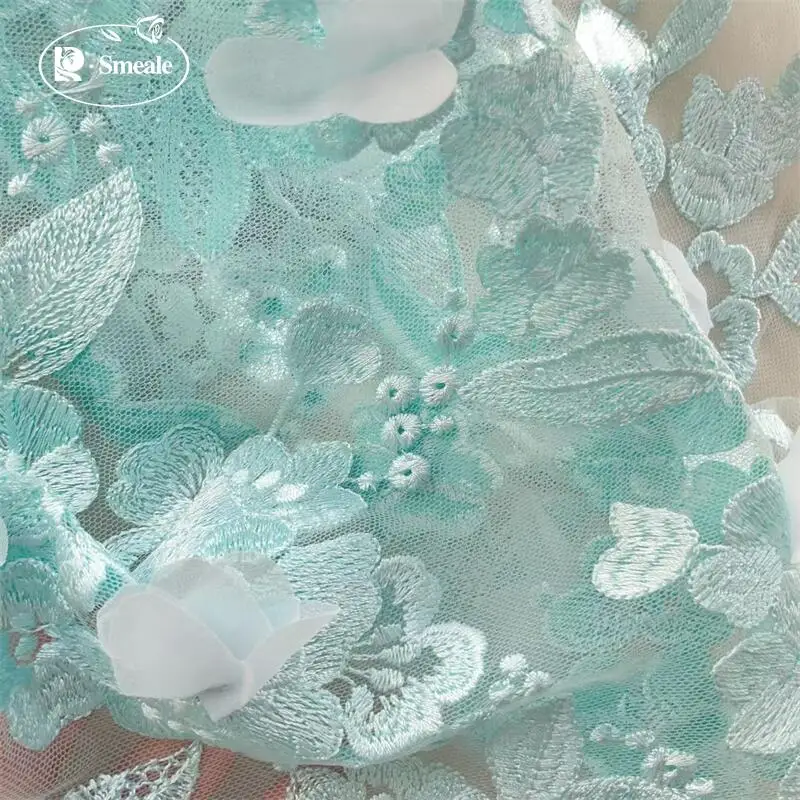 Fleisch rosa hellgrün Chiffon Aufkleber 3D Stoff, Kinderbekleidung Nähen Stoff.DIY Kleid Home Stoff. Polsterstoffe – Detail 2