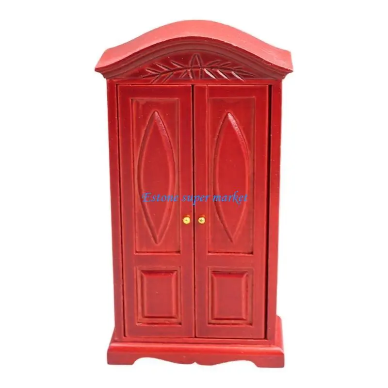 

090b 1:12 Масштабные кукольные домики миниатюрная мебель деревянная шкаф -шкаф кукол украшения аксессуары для кукольных