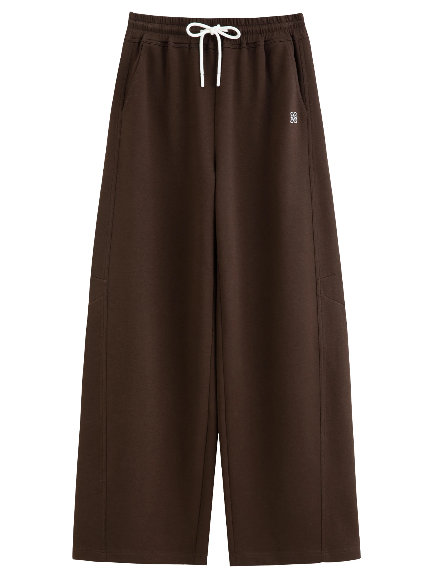 DUSHU 2026 Autumn New Women's Color-Block Drawstring Wide-Leg Pants Slimming Straight-Leg Trousers Available in Multiple Sizes
