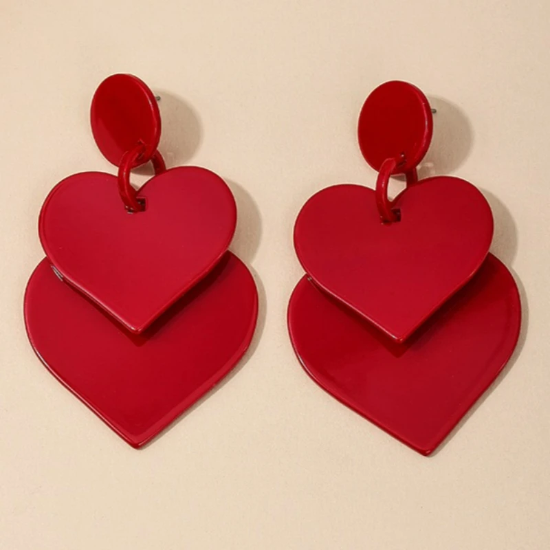 Design Fresh and Sweet Exaggerated Earrings Women's Temperament Love Dating Senior Versatile Elegance Minimalist Fashion 5E194