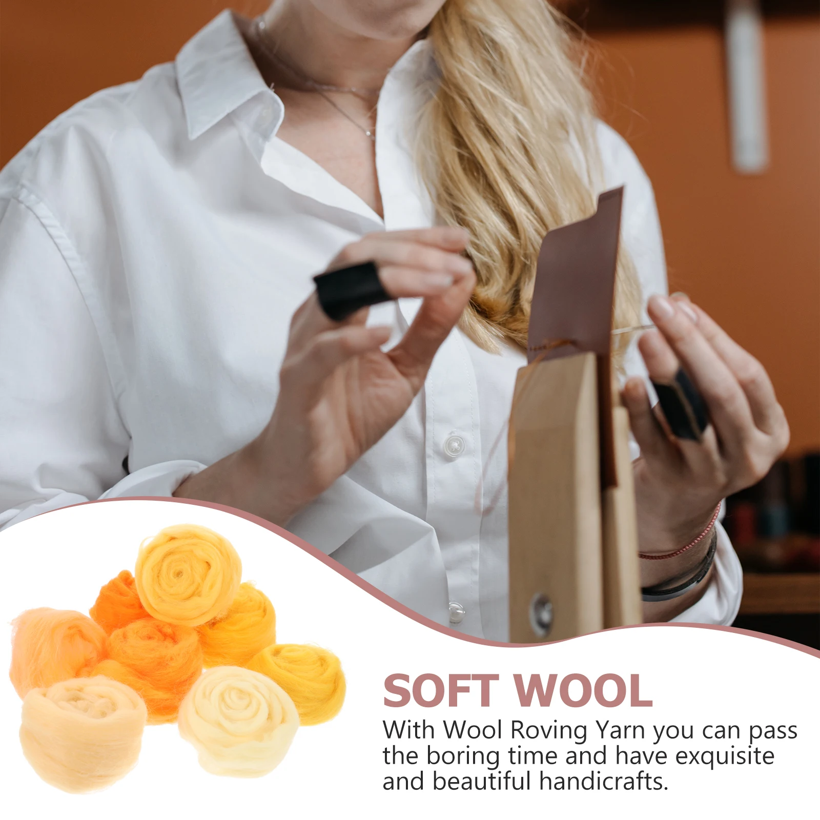 

8 Bags Wool Felt Kit Needle Felting Kits Crafts Supplies Portable Suite Yarn Hand-knitted Material Package