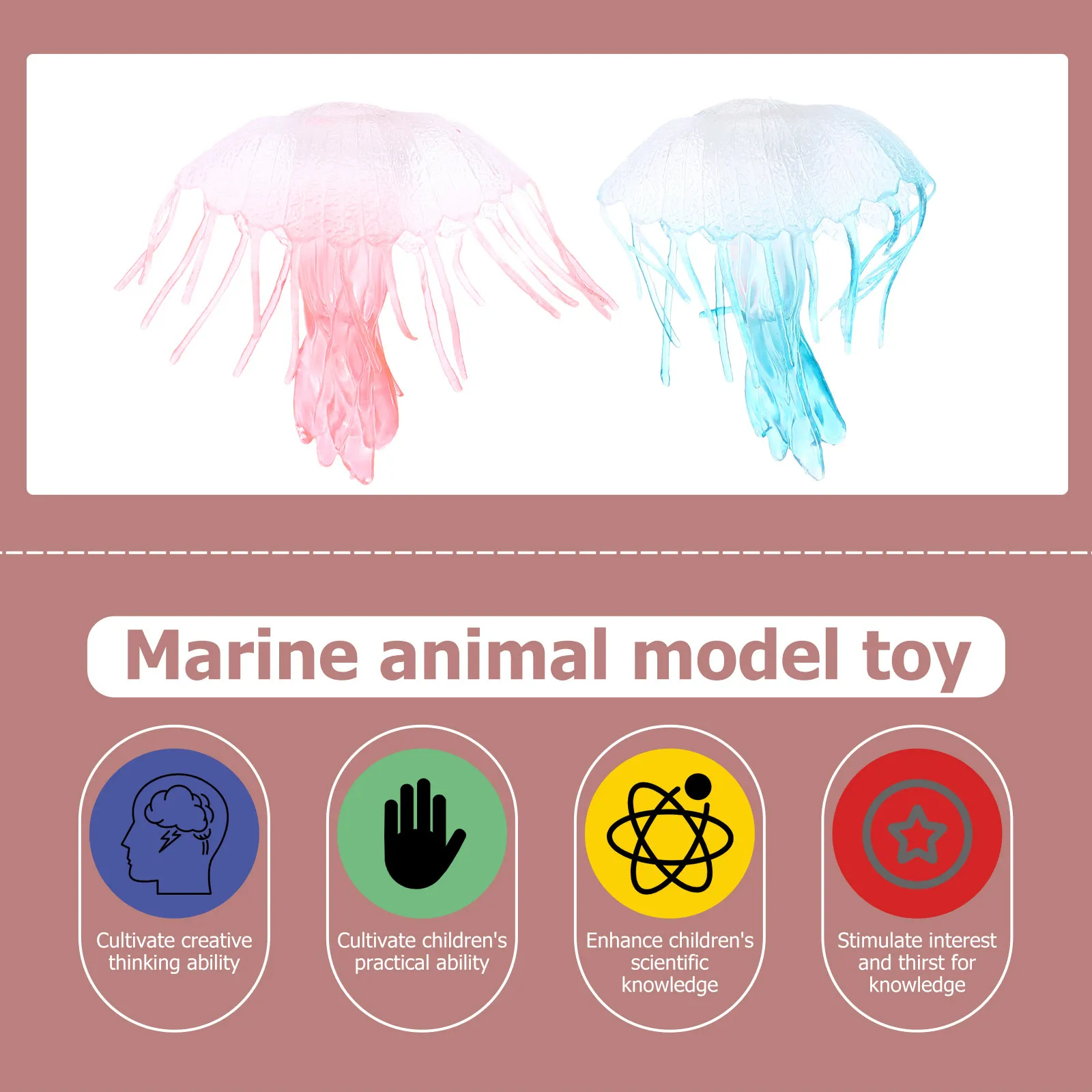 

1Set Plastic Simulated Marine Animal Jellyfish Shellfish Ornament Durable Educational Cognitive Aid Home Balcony Garden Display