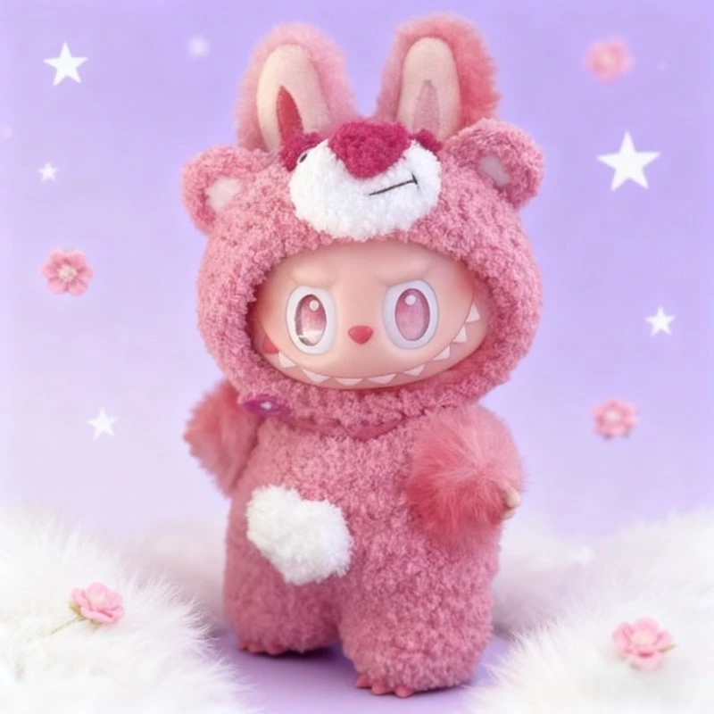 Only Clothes for 17cm V1 V2 V3 Labubu Spider-Man Tigger Mickey Lotso Stitch Cotton Doll Cartoon Accessories Toy Birthday Gifts