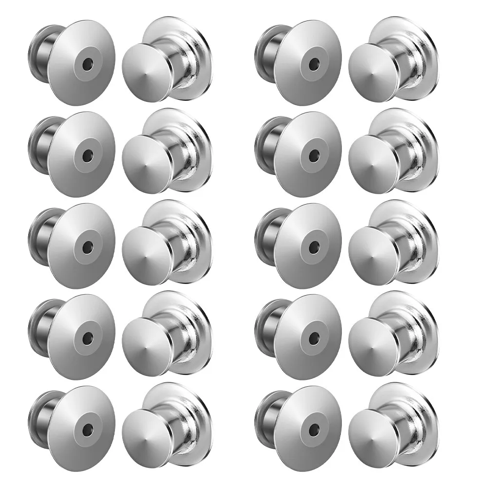 40Pcs Alloy Lapel Pin Backs Metal Locking Buckles Spring Snap Fasteners Badge Pin Keepers Clasp Pinbacks for Brooches Crafts