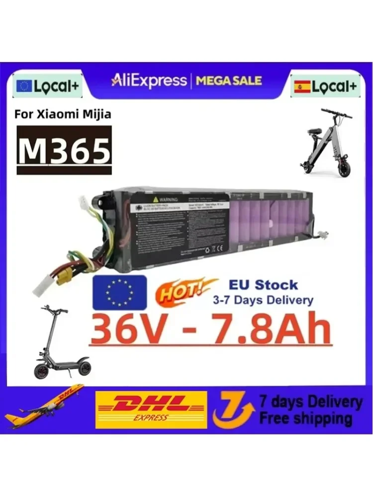 10S3P 36V 7800mAh Roller-Akku-Pack geeignet für Mi Jia M365, Elektroroller, BMS-Board, wasserdicht, Bluetooth-Kommunikation