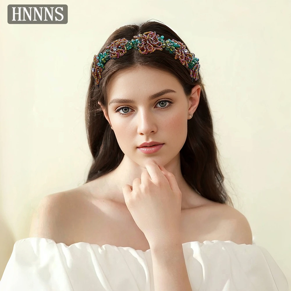 

Свадебная повязка на голову TOPQUEEN с бисером цвета шампанского, винтажная, ручной работы, для женщин, для банкетов, вечеринок, рождественских танцев, на каждый день, YXA34