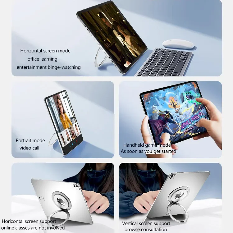 New Powerful Magnetic Tablet Holder Ring Grips Adjustable 360 Aluminum Alloy Desktop for IPAD XIAOMI REDMI SAMSUNG Tablet Series image 6
