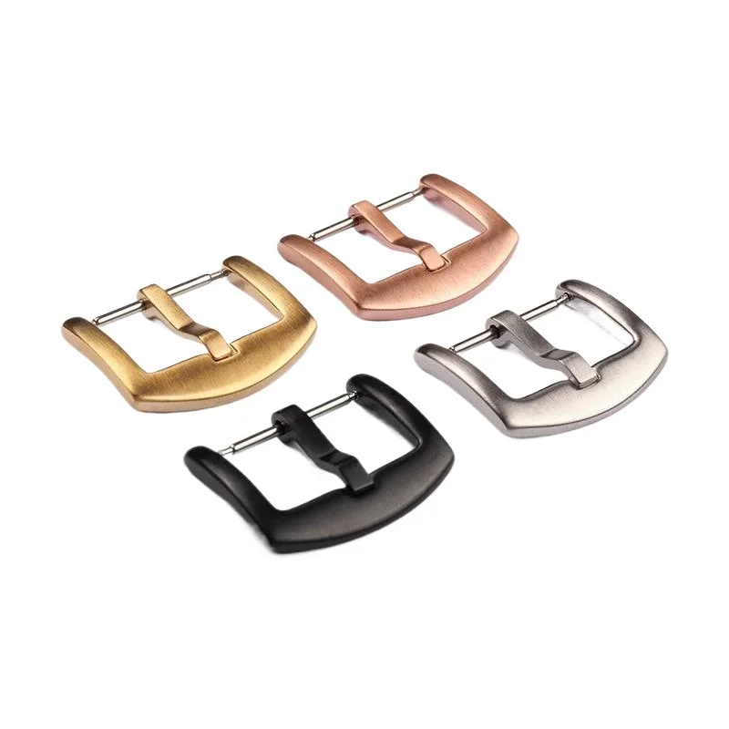 الفولاذ المقاوم للصدأ نحى مشبك ساعة عالمي للرجال سيليكون متجمد الفولاذ المقاوم للصدأ إبرة مشبك حزام من الجلد مشبك فضي