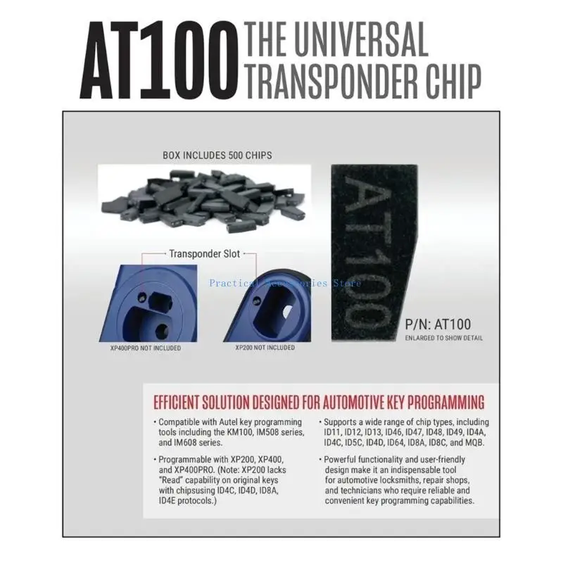 Transmisor anti del hurto del vehículo del chip del transpondor U75E AT100 para diversos modelos del coche