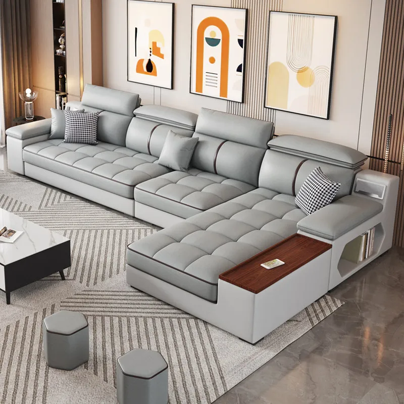 #Modern L-Shaped Sectional Sofa with Full Solid Wood Frame Sponge Cushion Removable Covers Non-Functional Couch for Living Room