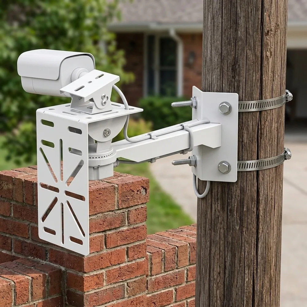 L Shape Camera Bracket Wall Mount Metal Security Camera Mount Duckbill Adjustable Angle Pole Mount Bracket Wall