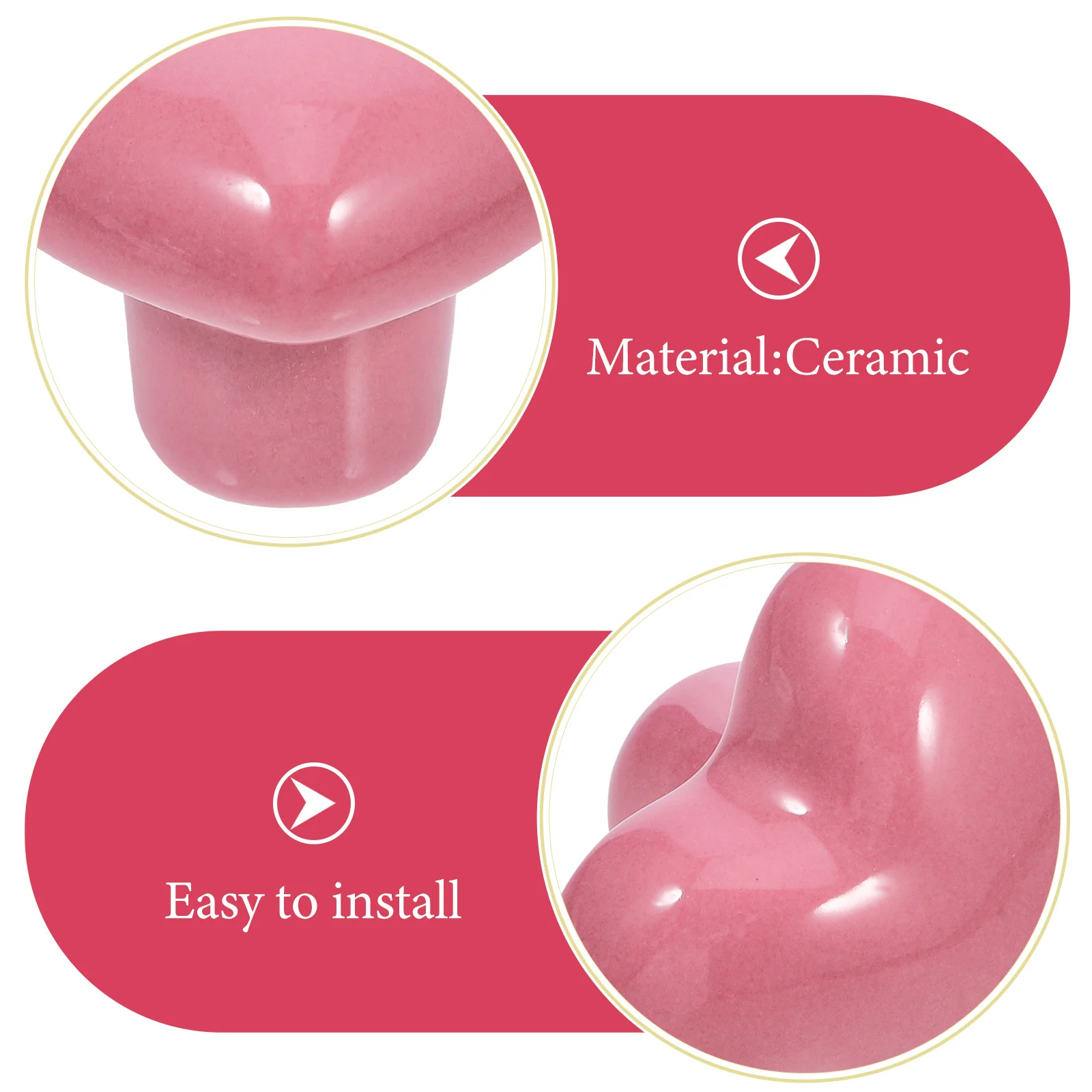 

2Pcs Heart Shape Ceramic Knobs Cute Drawer Handles Romantic Cabinet Pulls Bedroom Wardrobe Dresser Hardware Pink Door Knobs