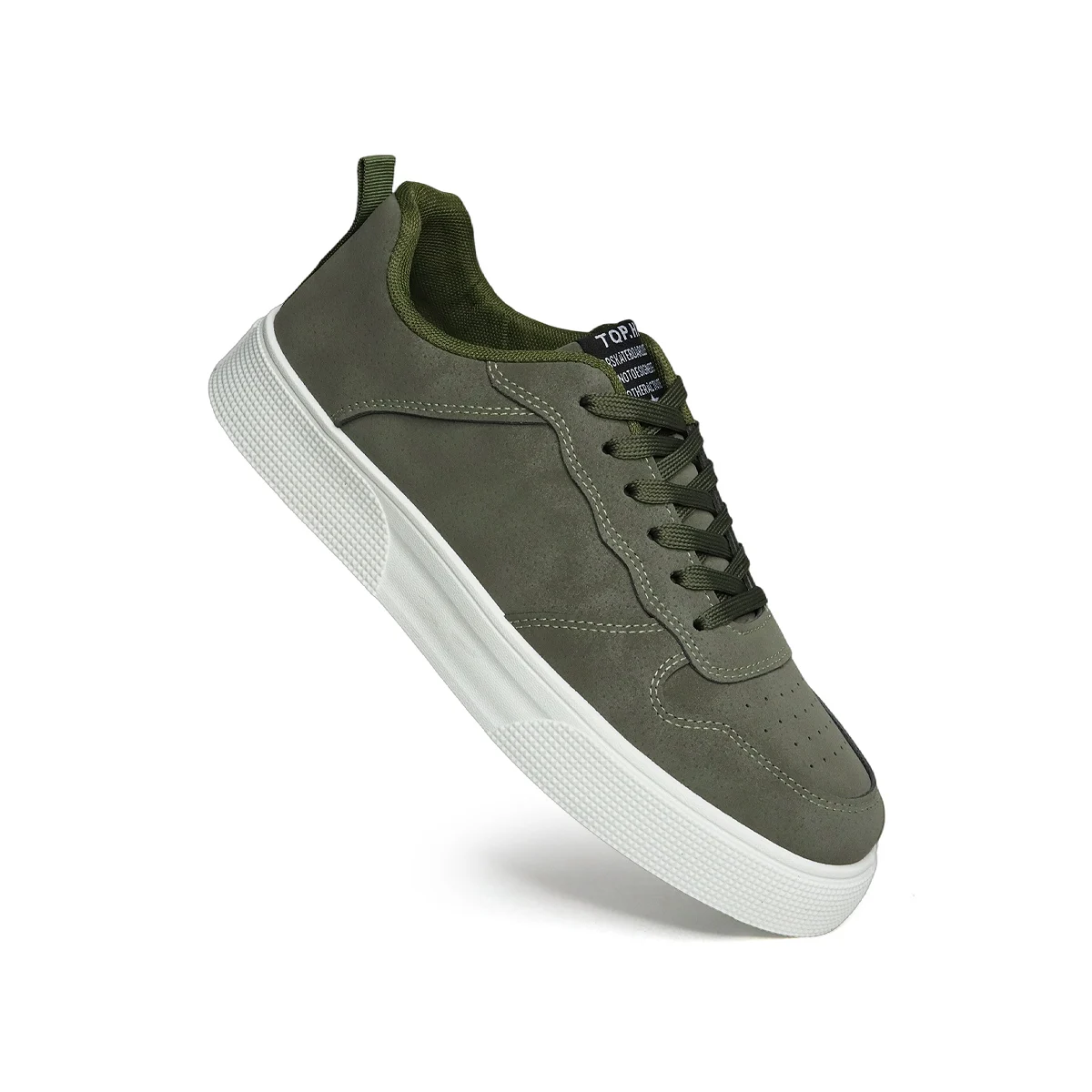 

Fipatbu Men's Trendy Solid Colour Low Top Skateboard Shoes, Comfy Non Slip Casual Lace Up Sneakers for Men's Outdoor Activities