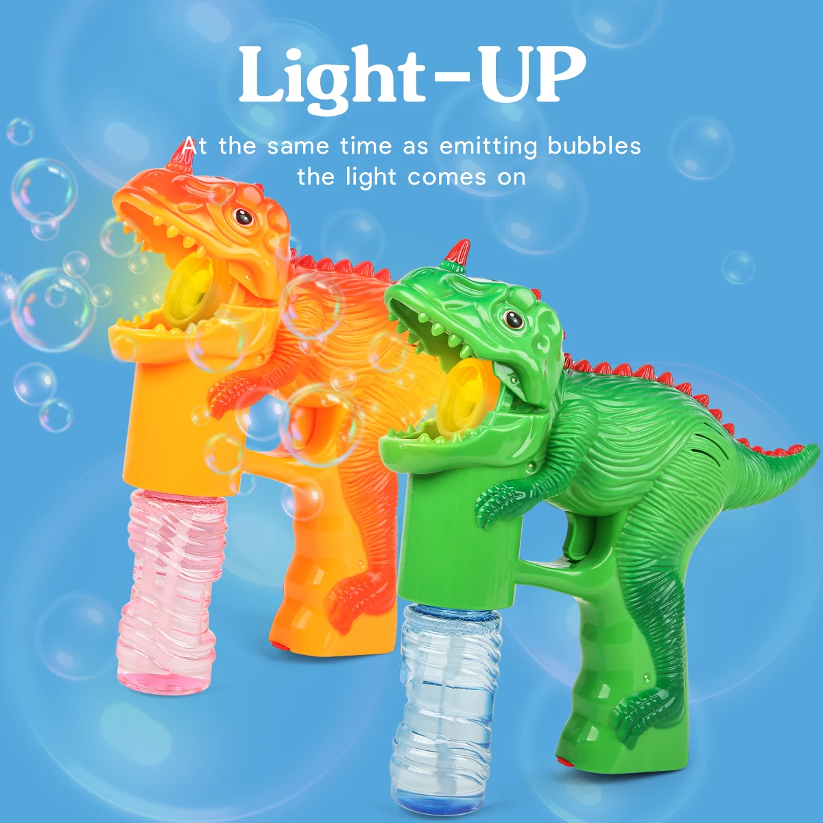 Light-Up Dino Bubble Gun Bubble Machine ไดโนเสาร์ Bubble Blower ฤดูร้อนงานแต่งงานของขวัญวันเกิด Party Favors Bubbles สําหรับเด็ก