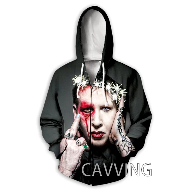 Marilyn manson zip up hoodie store
