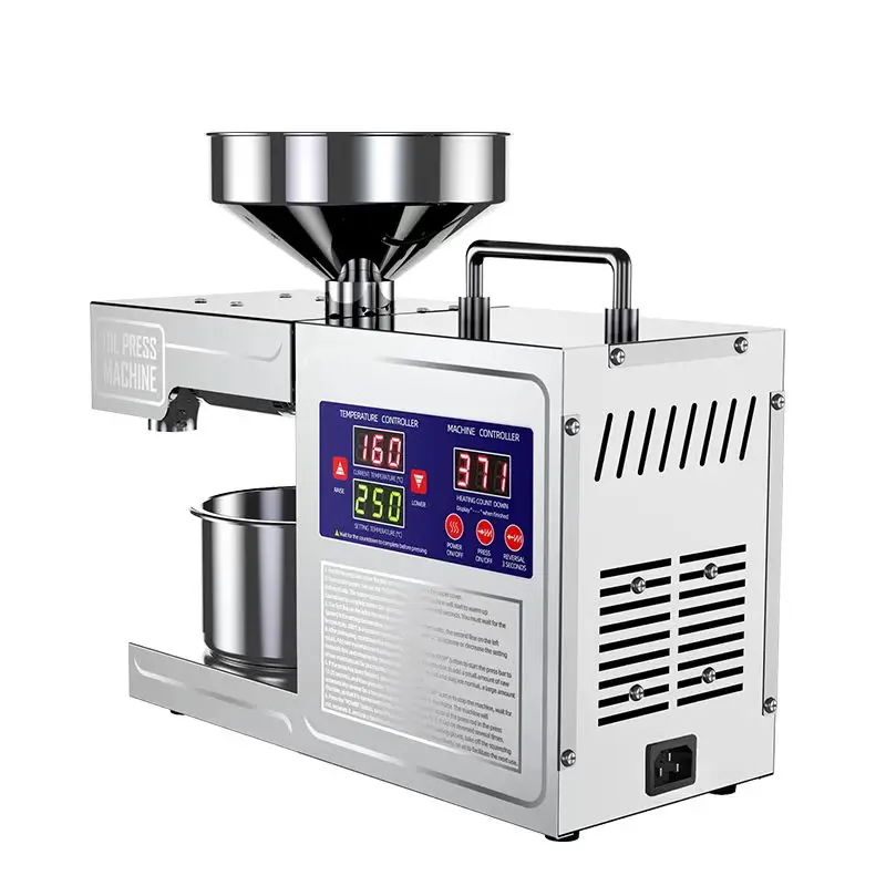 Automatic Oil Press Machine with Temperature Control for Cold and Hot Pressing Home and Commercial Use