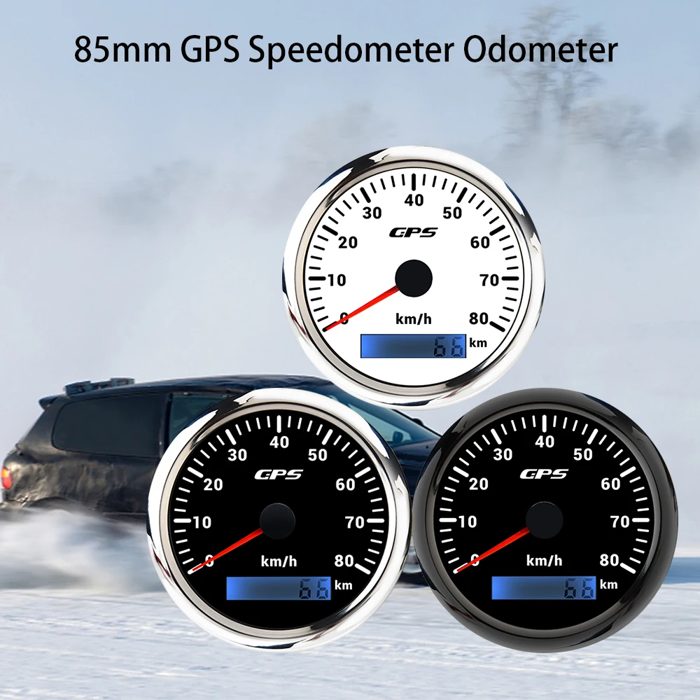 

RHAXEL 85 мм GPS спидометр одометр 0-80 км/ч с 7 цветными подсветками 12 В 24 В для грузовика ATV UTV лодки
