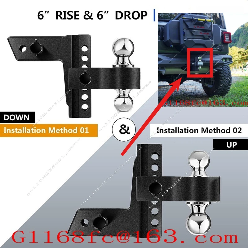 Strong Pulling Force Adjustable Aluminum Alloy Trailer Arm 6 Inch with Latch Lock Double Head Puller Trailer Arm