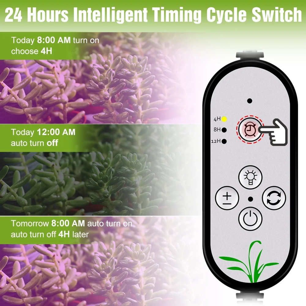 USB LED مصباح النبات الزراعة المائية تزايد أضواء الطيف الكامل داخلي زهرة الخضروات تنمو صندوق زراعة مصباح نباتي مع توقيت