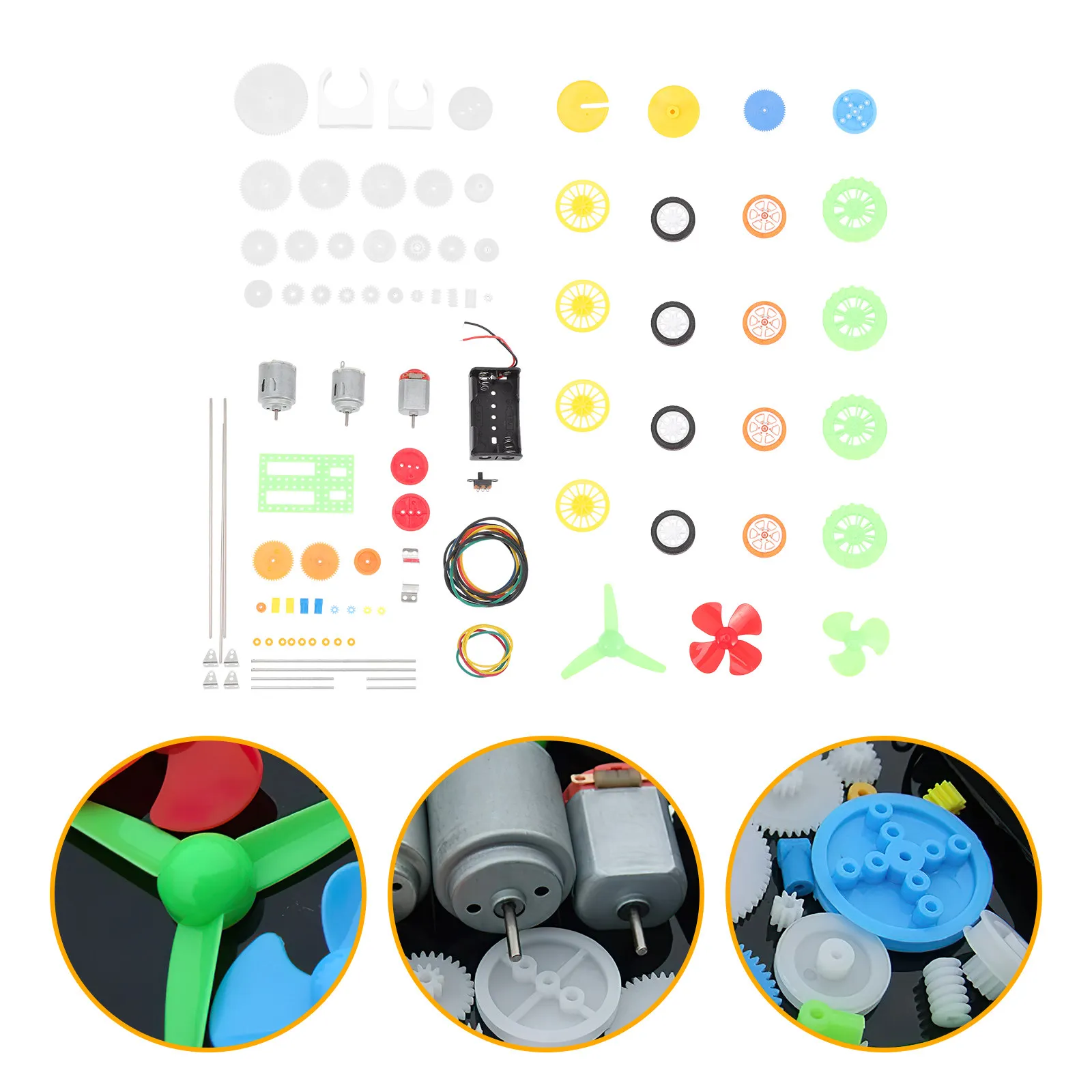 

112Pcs Mini Engine Gear Pack High-Quality Dc Motor Kit with Plastic Gears for Educational Experiments Wear-Resistant Motor