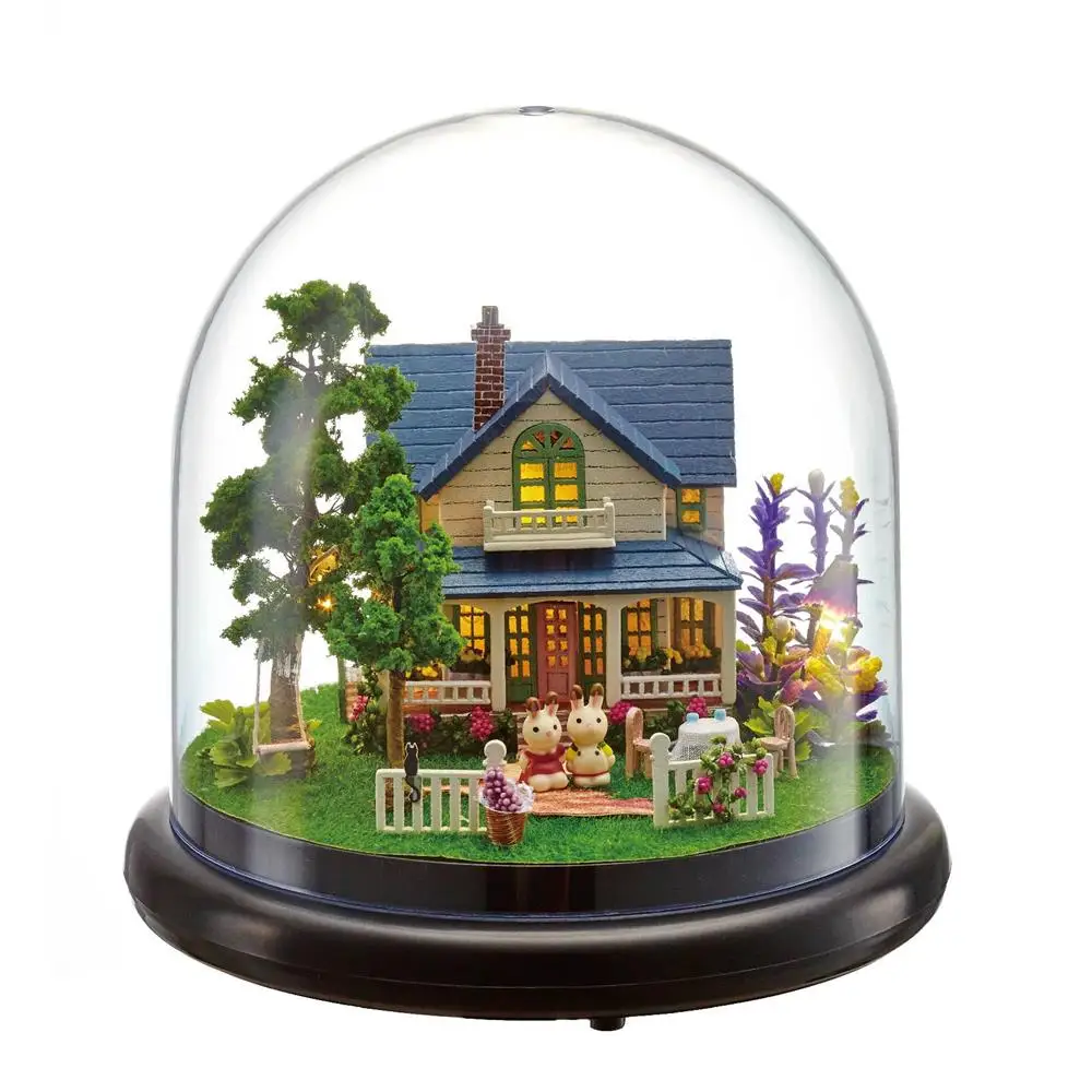 Handmade DIY Craftsmanship Wooden Music Box Ornaments Creative City In The Sky Music Box Christmas Birthday Gift For Girlfriend