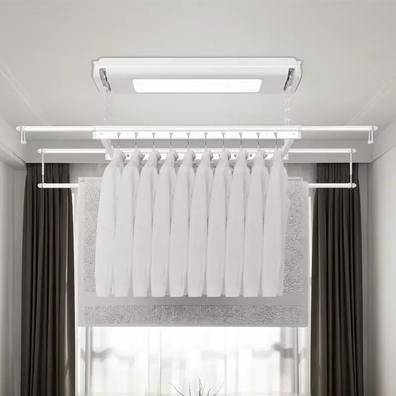 Indonesia Smart Home Ceiling Lifting Electric Laundry Rack Automated Hanging Clothes Drying Rack Indoor Laundry Hanging Rack