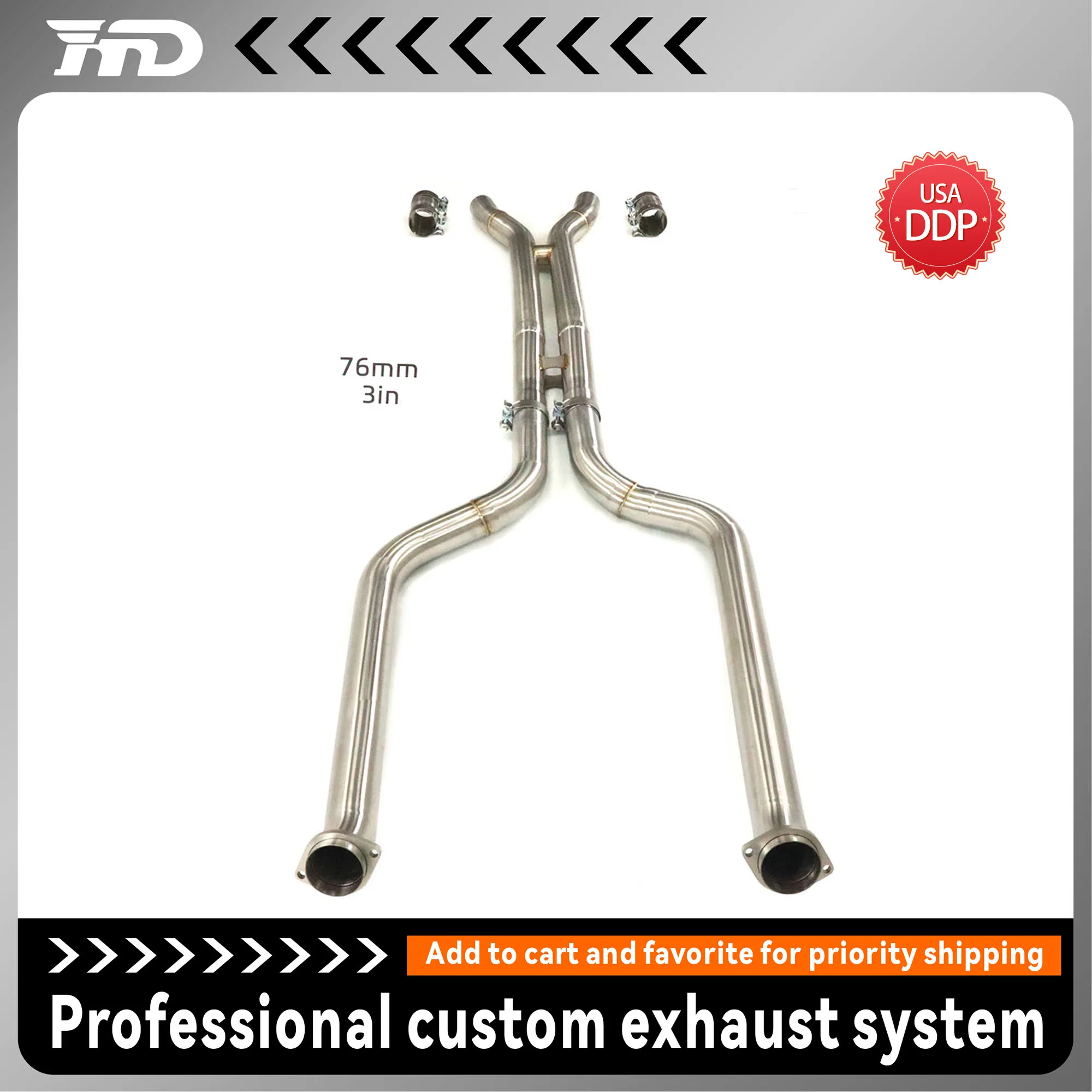 

HMD for BMW X5M X6M F95 F96 LCI S68 Exhaust System Stainless Steel Performance Middle Pipe