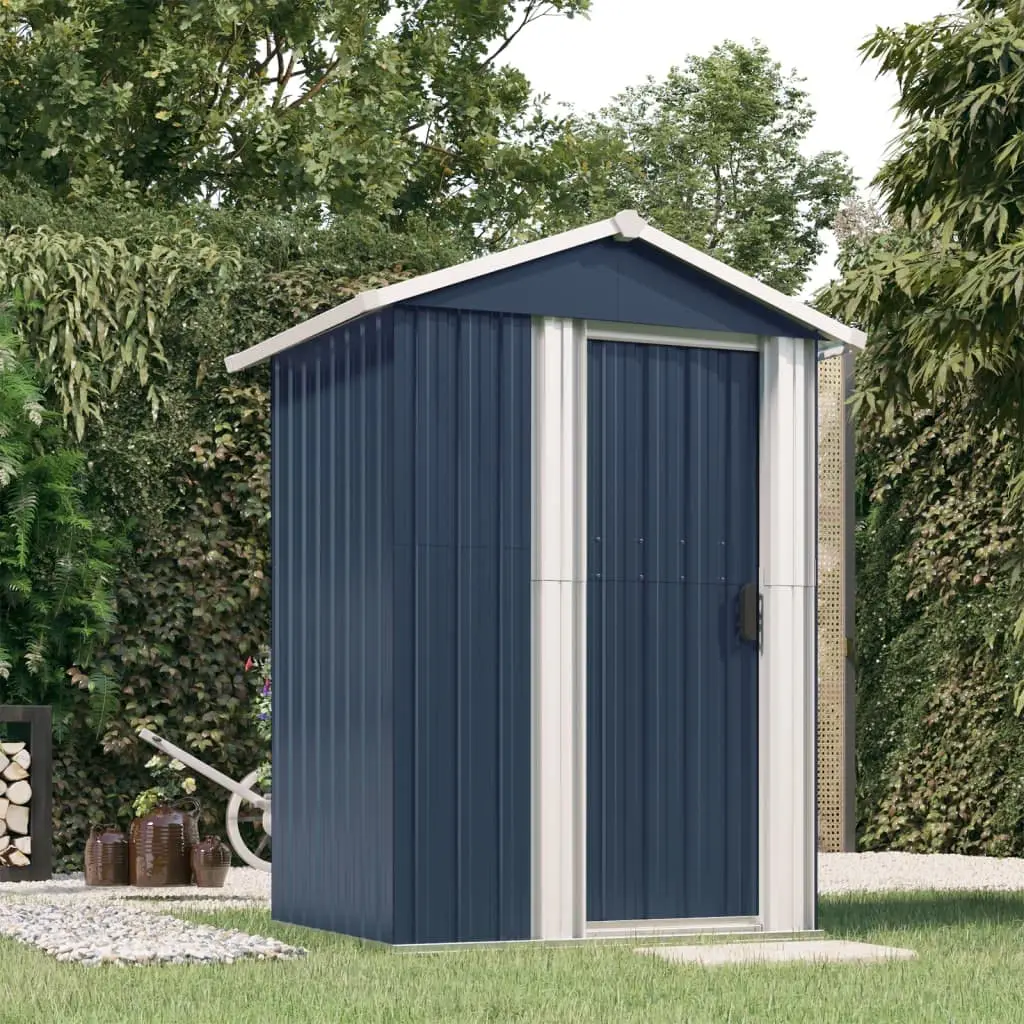 Anthracite Galvanized Steel Outdoor Storage Shed with Floor 49.6x49.6x69.7 Inch for Backyard Patio Pool Tool & Bike, Customized