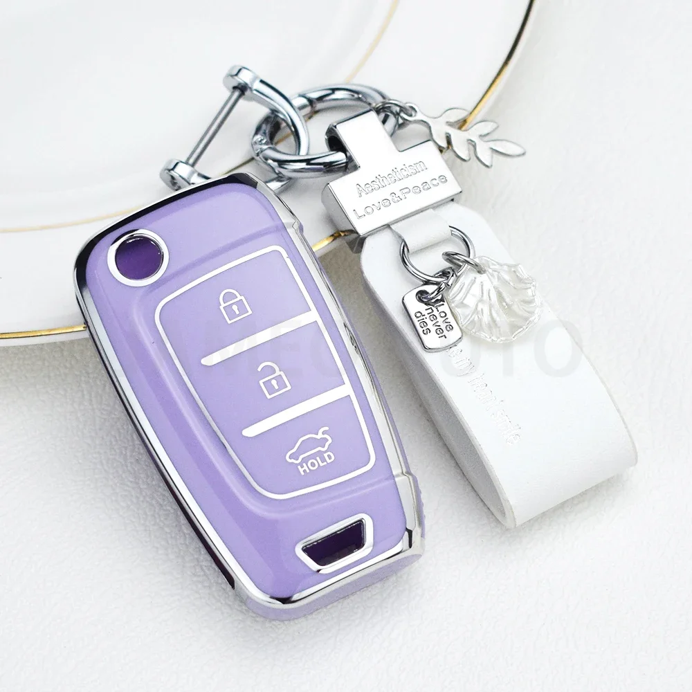 لشركة هيونداي توكسون I30 I35 I40 كونا إلنترا سولاريس جينيسيس سانتا في أزيرا بولي TPU سيارة الوجه مفتاح غطاء فوب حامل قذيفة #5