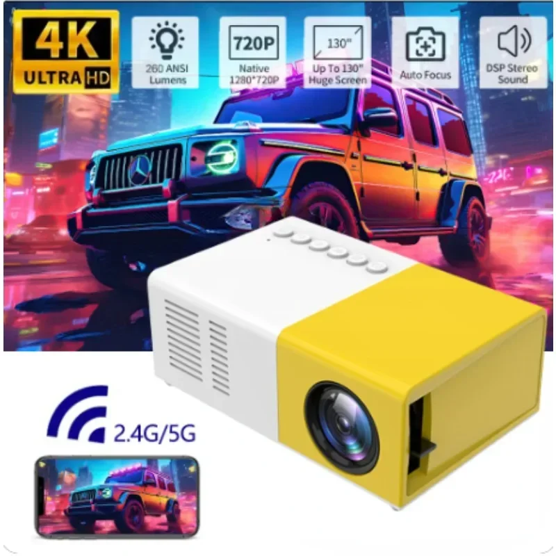 YG300 MINI Projector Portable Home Theater Smart TV Laser Beamer 3D Cinema LED Videoprojector for 4k 1080P Movie Via HD Port