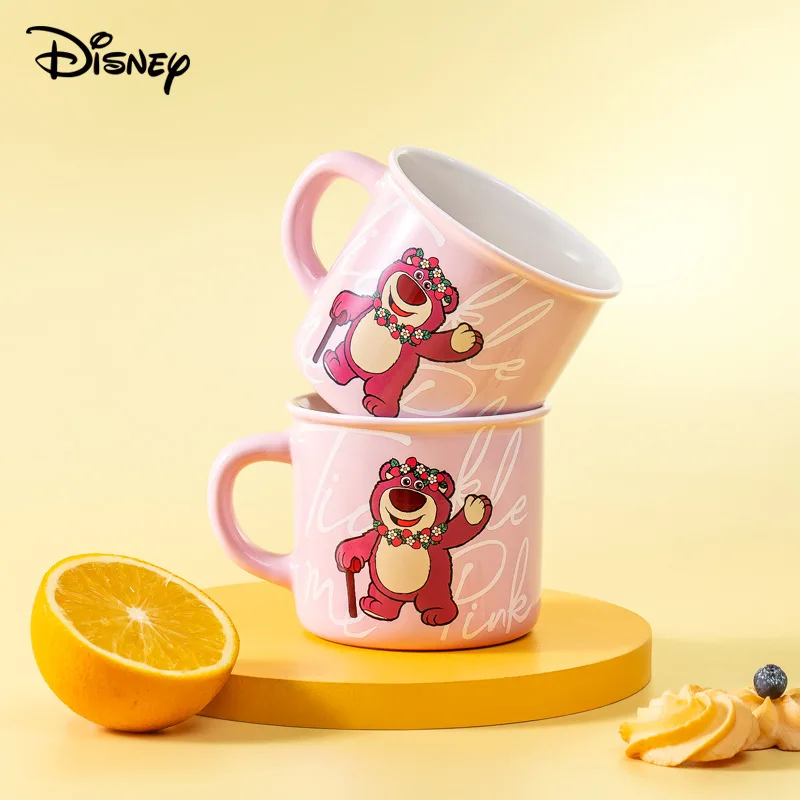 Disney Coffee Mug Cute Cartoon Lotso Cup Kawaii Ceramic Tea Cup Set Milk Coffee Cup 2-piece Set Hot Water Mug 350ml Gift