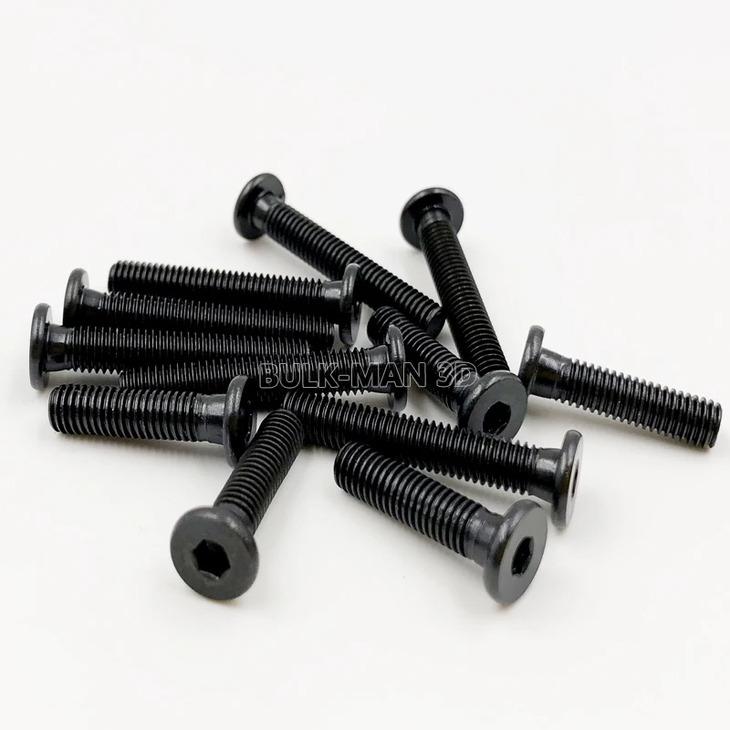 50pcs/Lot M5 Low Profile Screw Black M5*6/8/10/12/15/20/25/27/30/35/40/45/50/55/60/65 For 3D Printer Laser Engraver