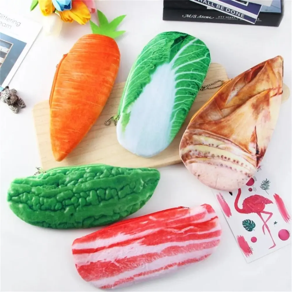 

Funny Simulation Vegetable Pencil Case Cute Pencil Bag School Supplies Storage Bag Student Pen Case Stationery Bag