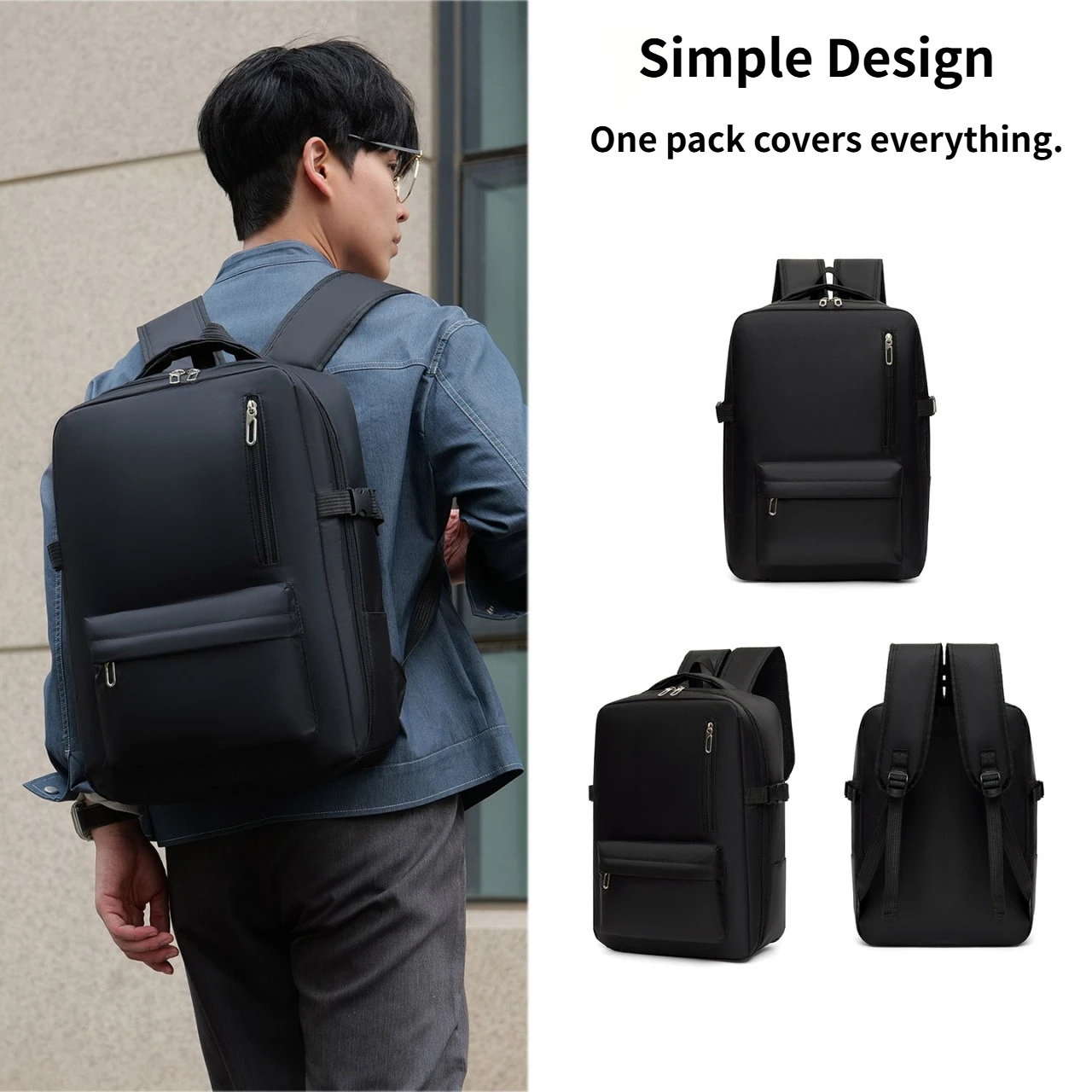 B 2026 Waterproof Men Laptop Backpack Multi Layer Storage Business Travel Backpack Casual School Rucksack For Office Daily Use