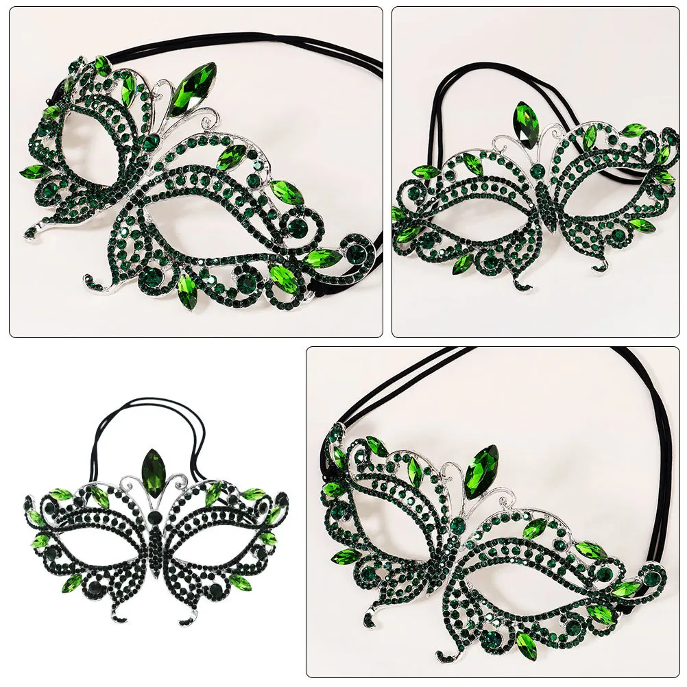 

Маска со стразами на Хэллоуин, половина лица, маскарадная вечеринка, реквизит, женский элегантный дизайн, прочная карнавальная маска со сверкающими камнями