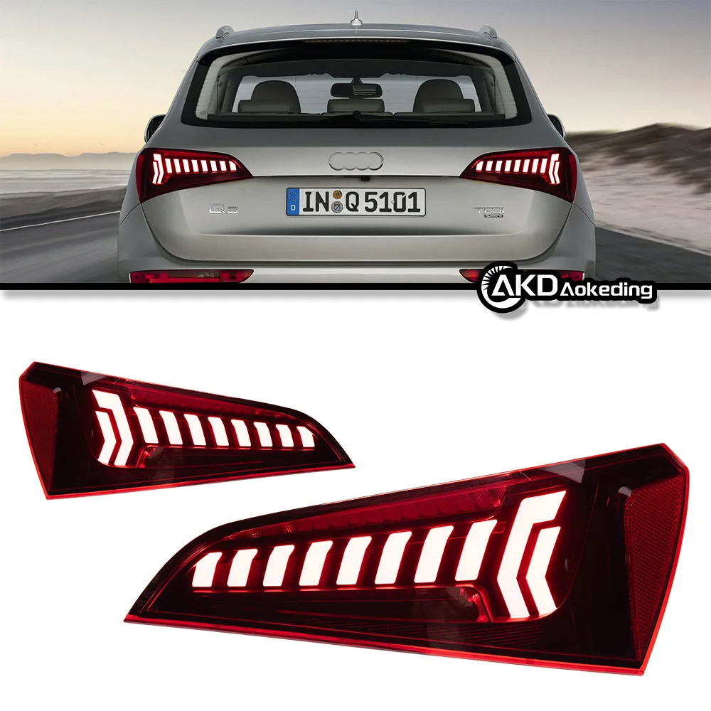 AKD Car Styling Tail Lamp for Audi Q5 Tail Lights 2008-2018 Q5 LED Tail Light Rear Lamp turn Signal Dynamic Auto DRL Accessories