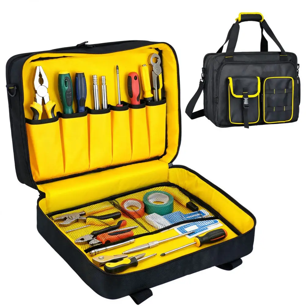 Portable Oxford Tool Bag Multi Purpose Organizer Large Capacity Handbag For Professional Repairman Carpenter Work Gear