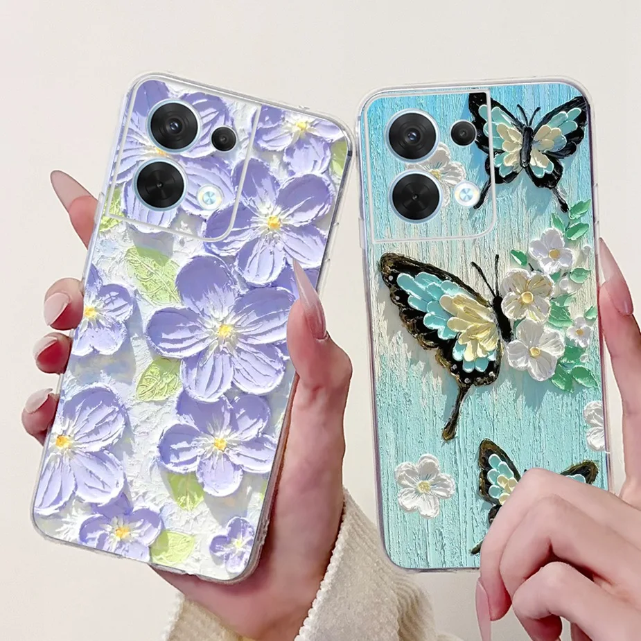 Oppo Reno8 プロ 5 グラムケース CPH2357 クールなデザインのファッション塗装カバーソフトシリコーン電話ケース Oppo リノ 8 プロ Reno8 5 グラムシェル